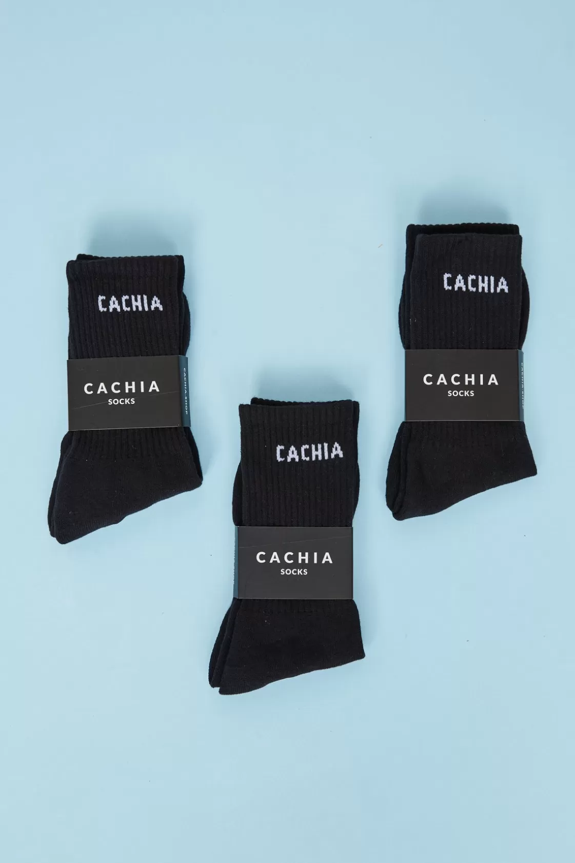 CACHIA Crew Sock - Black Online