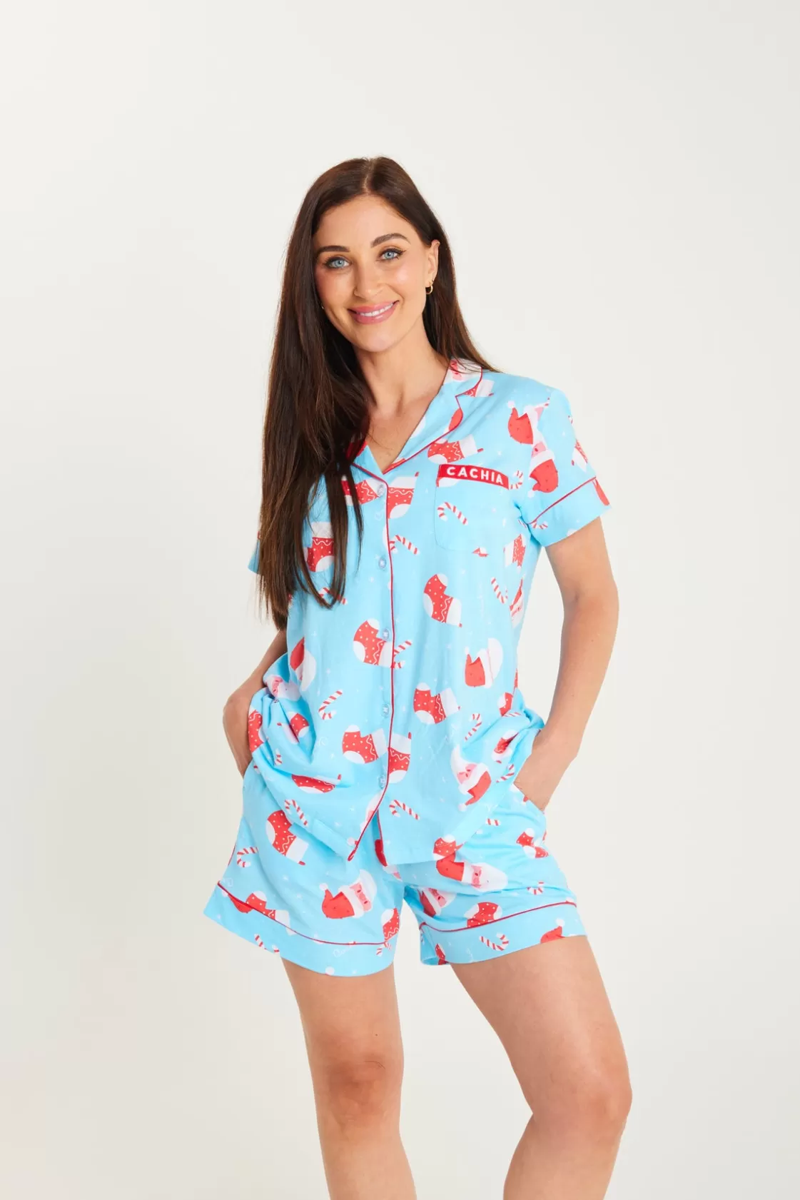 CACHIA Jolly Blue Set with Shorts - Womens Hot